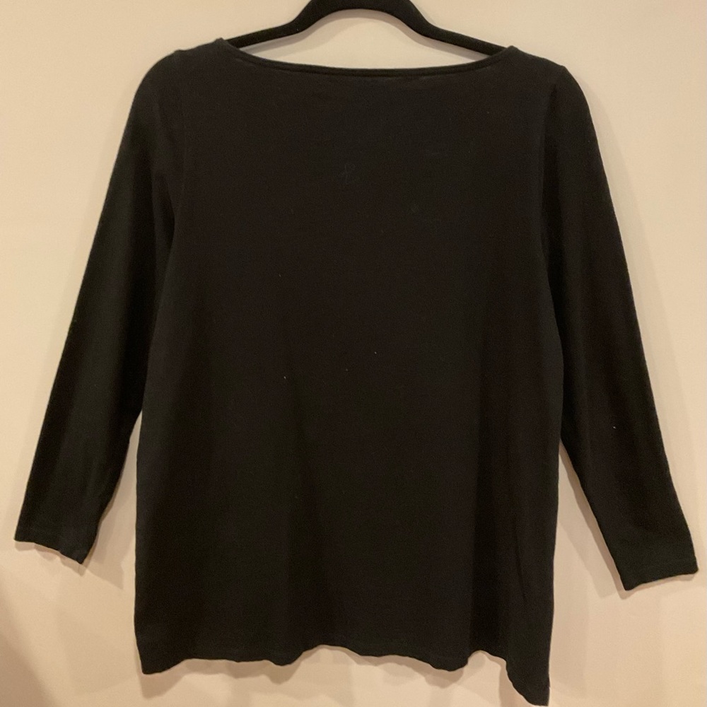 Eileen Fisher Black T-Shirt, Hi-Lo Hem, size PS